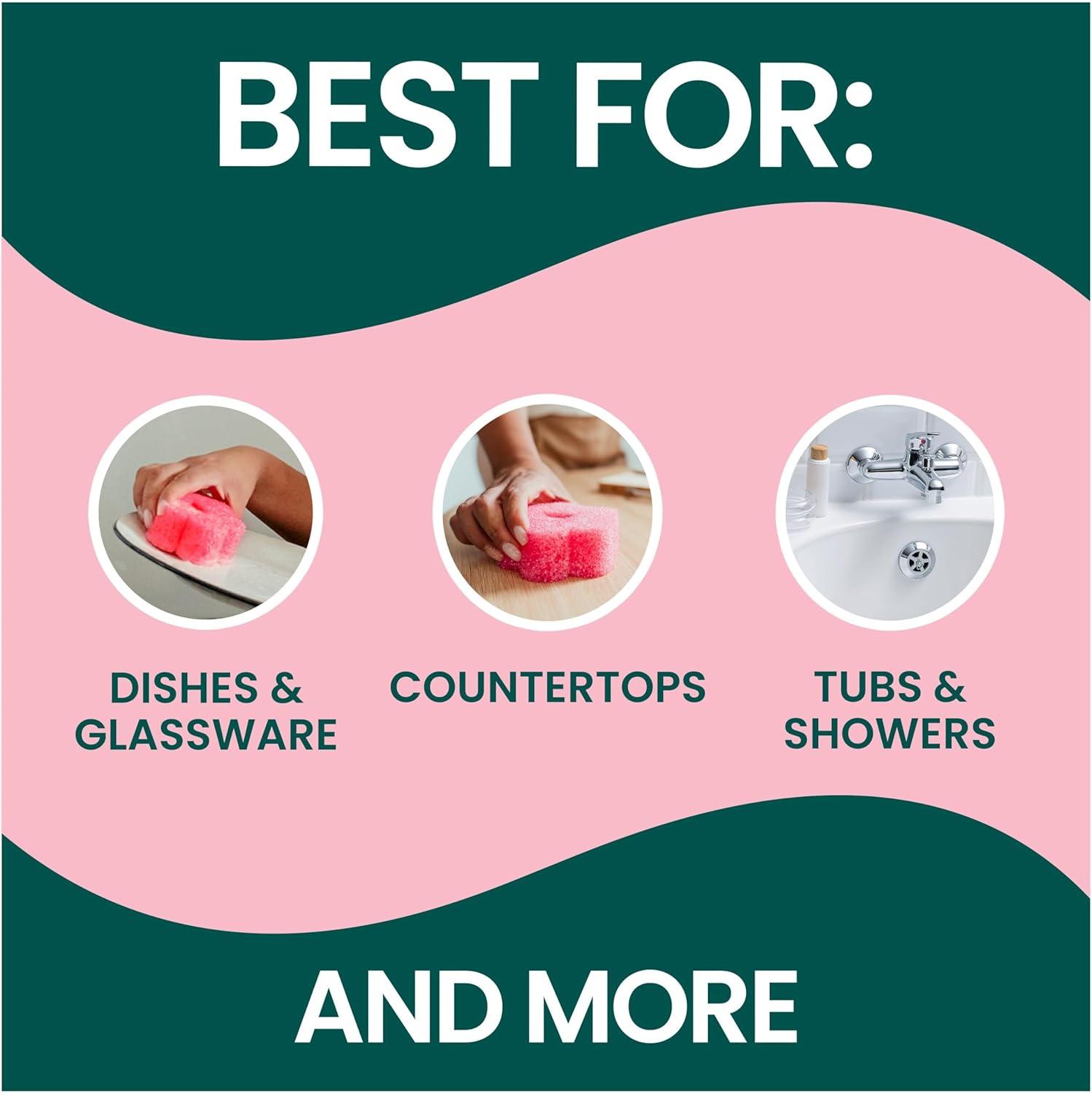 image:imageScotchBrite Flex Scrub Pink NonScratch Dish Sponge with Flexible Shape Non Scratch1 Kitchen Sponge