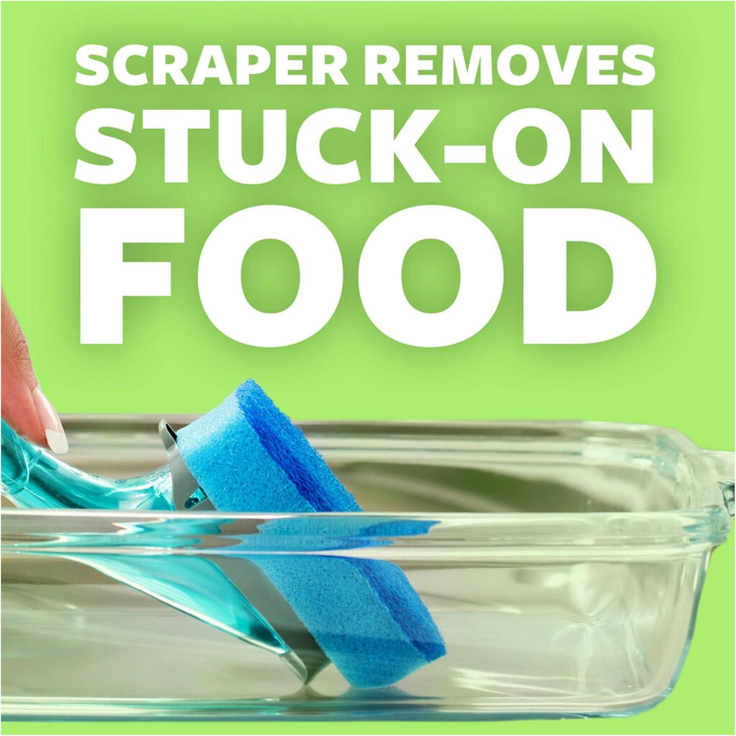 image:imageScotchBrite NonScratch Dishwand Kit 1 Dish Wand amp 7 Sponge Refills Keep Hands Out of the Mess Removes Stuckon Food Best for Nonstick Pots and Pans Glass amp Tubs Fits all Scotch Brite Refills1 Count Pack of 1