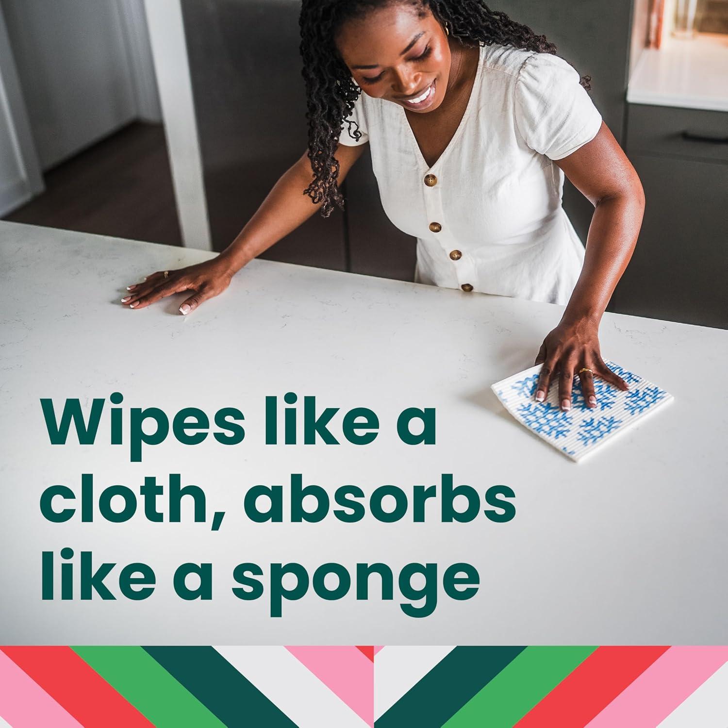 image:imageScotchBrite Seasons Clean Sponge Cloths Reusable Dish Towel That Absorbs Like a Sponge Holiday Patterned Wipes for Nonstick Cookware Tile Countertops Mirrors and Faucets 2 Dish Towels