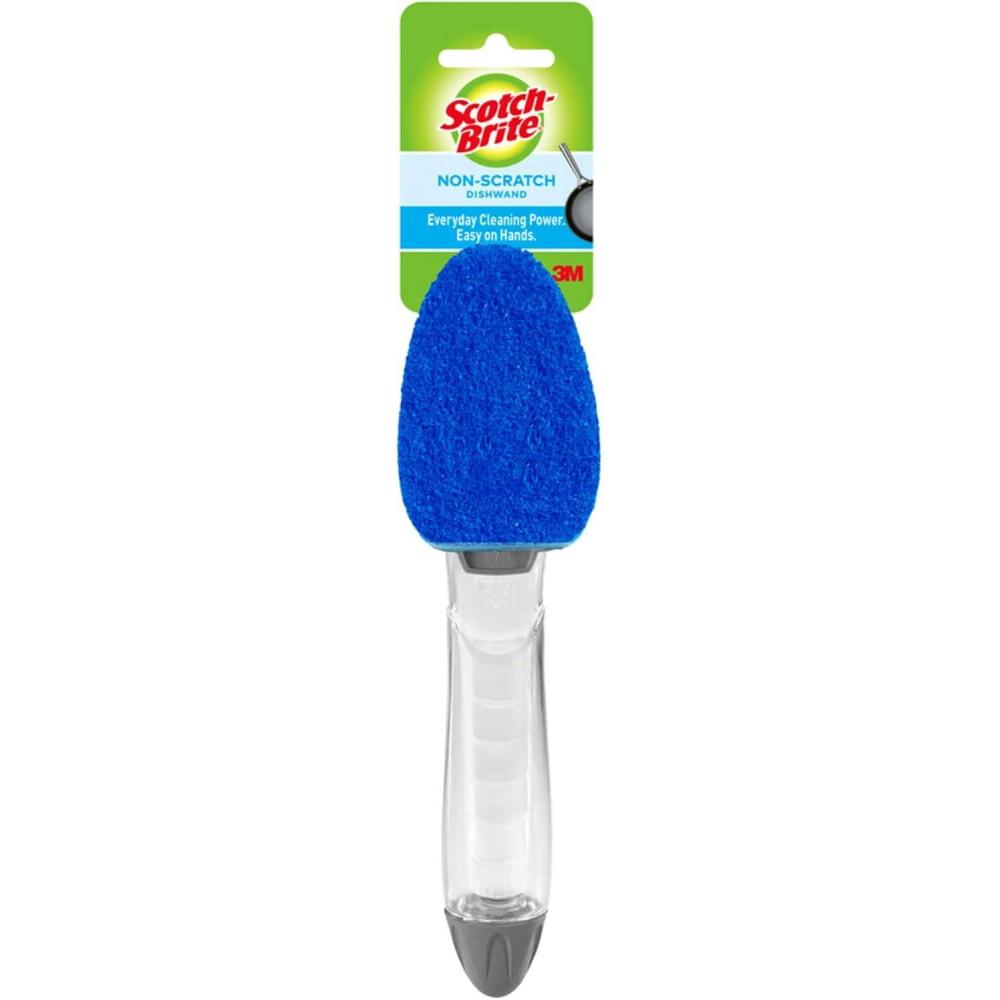image:imageScotchBrite NonScratch Dishwand Kit 1 Dish Wand amp 7 Sponge Refills Keep Hands Out of the Mess Removes Stuckon Food Best for Nonstick Pots and Pans Glass amp Tubs Fits all Scotch Brite Refills1 Count Pack of 4