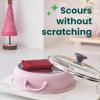 Scotch-Brite Dobie Pads, Dobie Sponge for All Purpose Cleaning of Kitchen, Bathroom, and Household, Non Scratch Dobie Cleaning Pads Safe for Non-Stick Cookware, 2 Holiday Red Dobie Pads