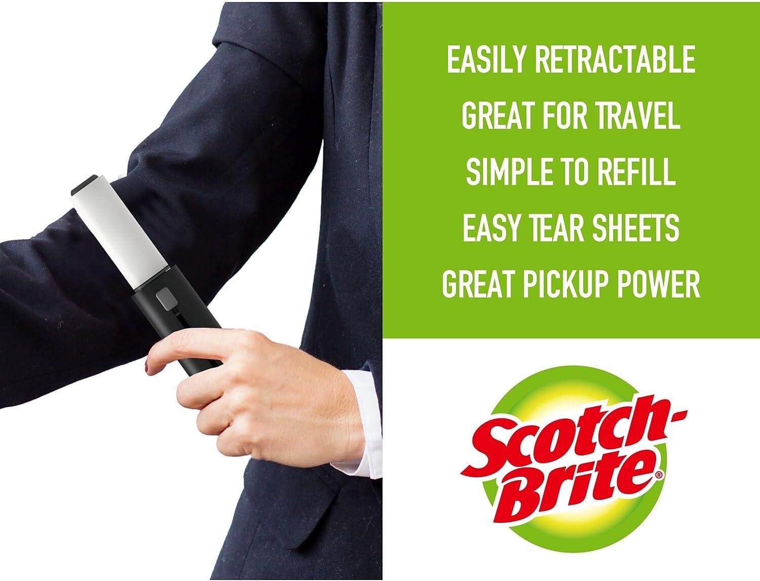 image:imageScotchBrite Mini Travel Lint Roller Works Great On Pet Hair 30 Sheets Pack of 31Pack