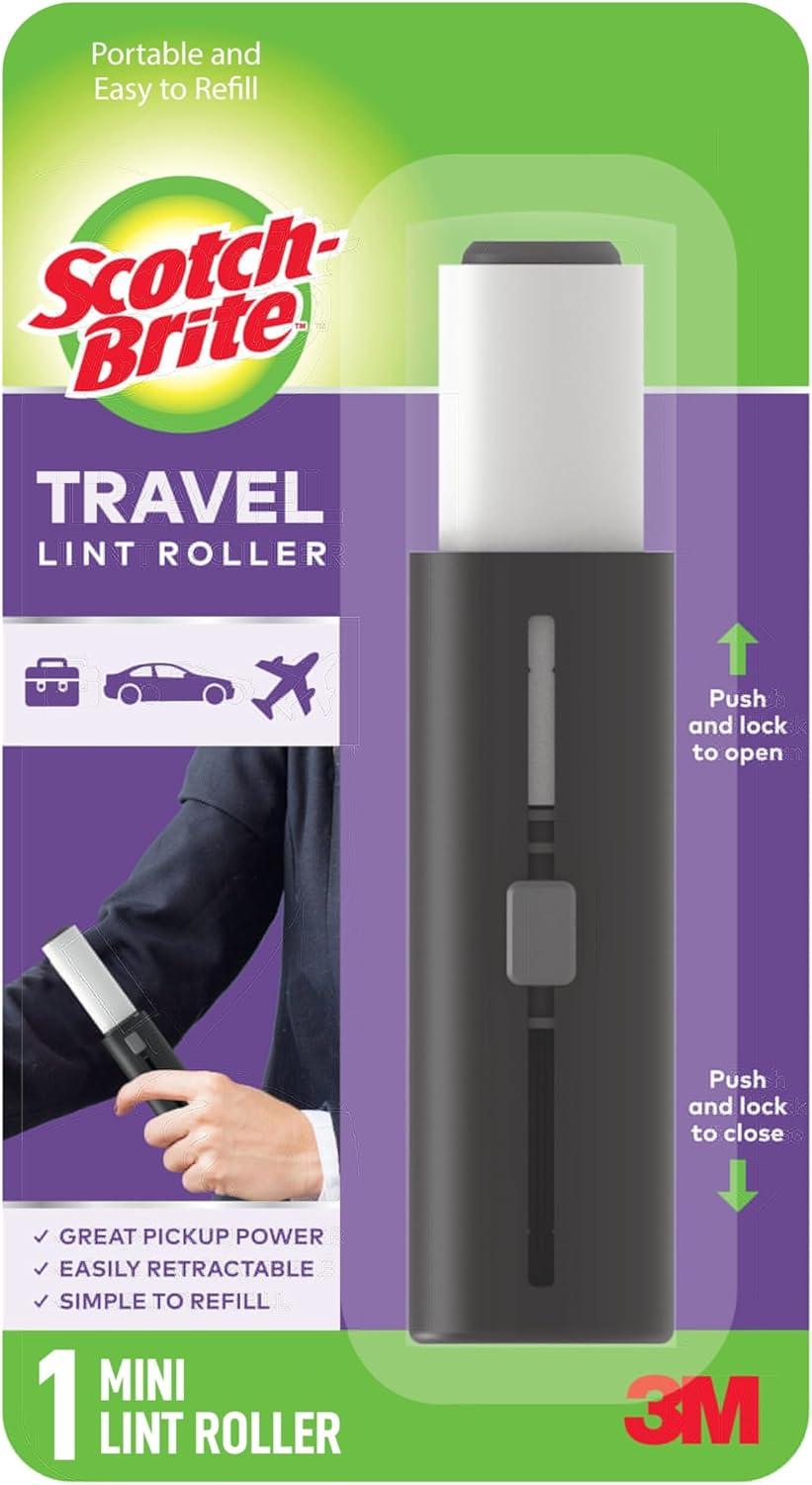 image:imageScotchBrite Mini Travel Lint Roller Works Great On Pet Hair 30 Sheets Pack of 32Pack