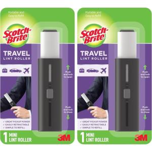 Scotch-Brite Mini Travel Lint Roller, Works Great On Pet Hair, 30 Sheets (Pack of 3)(2-Pack)