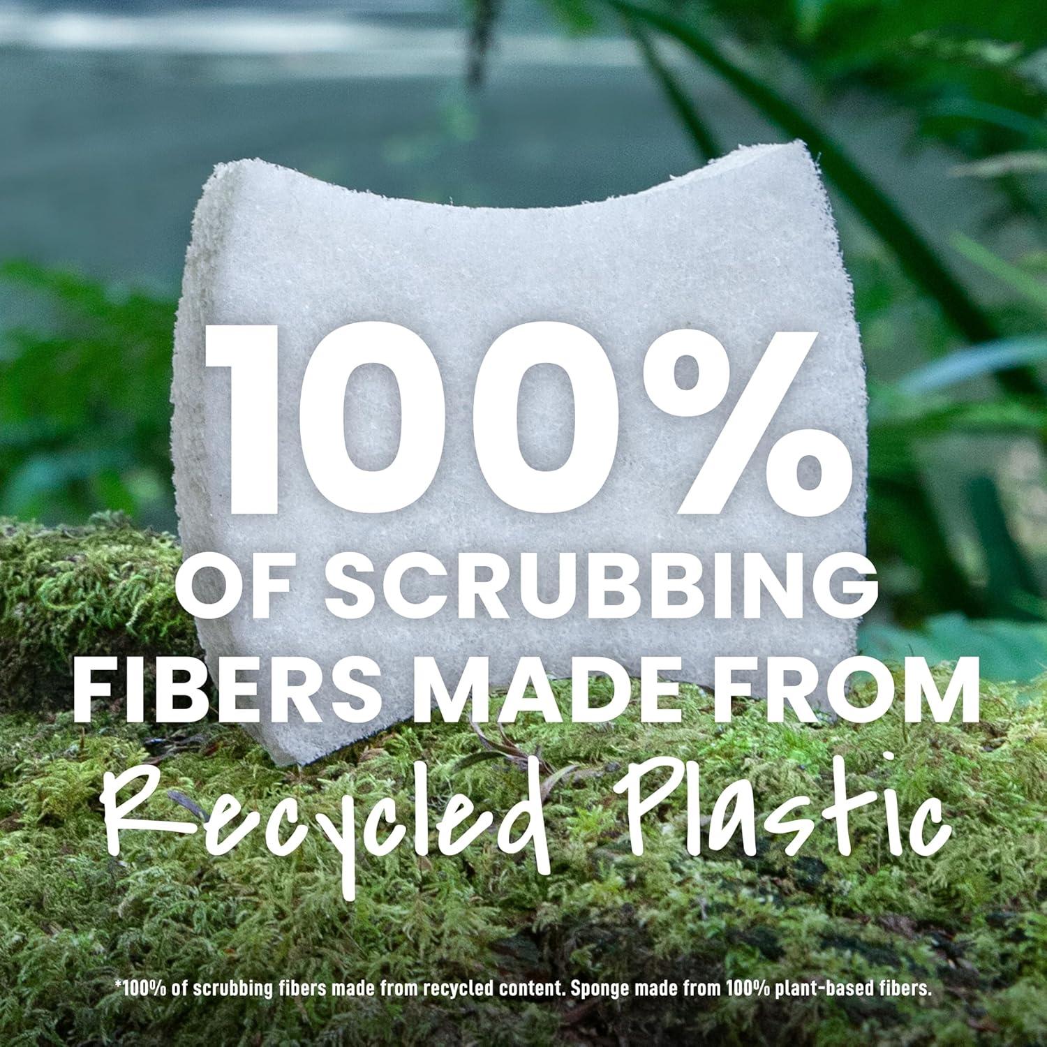 image:imageScotchBrite Greener Clean NonScratch Scrub Sponge Sponge for Washing Dishes Cleaning Kitchen Superior Performance and Made with Sustainable Materials Dishwasher Safe 12 Scrub Sponges