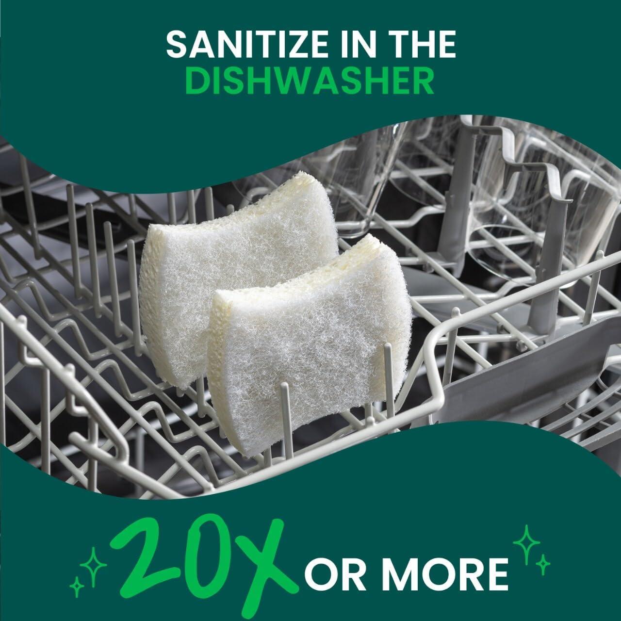 image:imageScotchBrite Greener Clean NonScratch Scrub Sponge Sponge for Washing Dishes Cleaning Kitchen Superior Performance and Made with Sustainable Materials Dishwasher Safe 12 Scrub Sponges