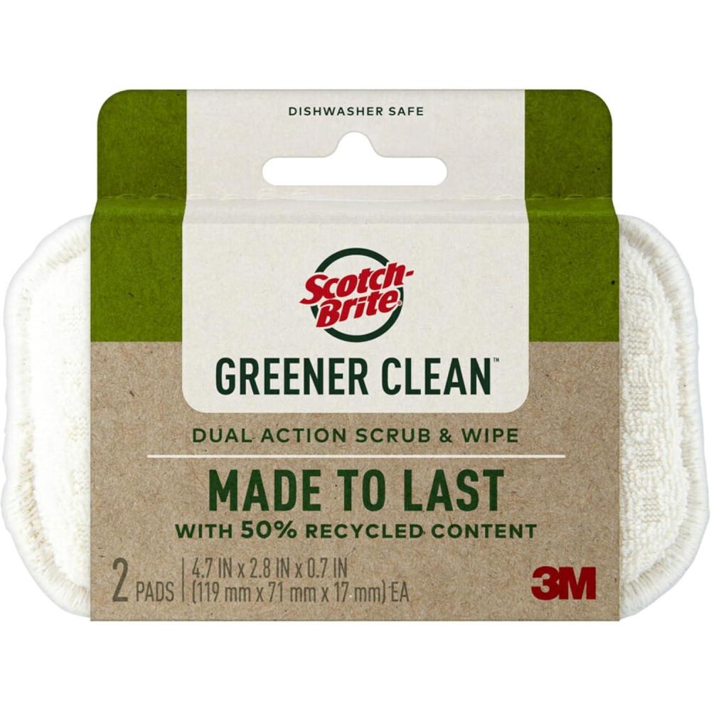 image:imageScotchBrite Greener Clean Dual Action Scrub amp Wipe 2 eachpack 6 packscase47 in x 28 in x 07 in 2pack