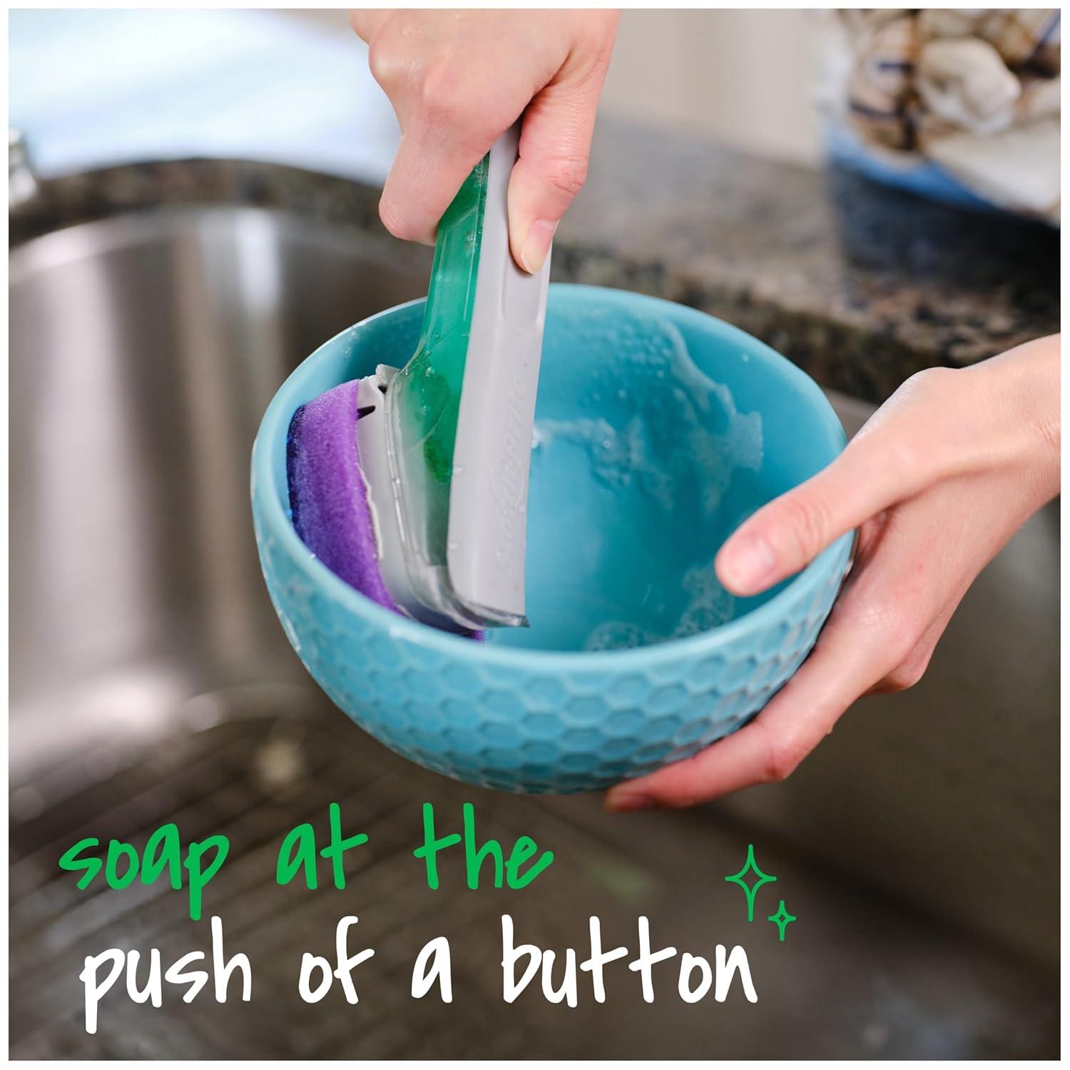 image:imageScotchBrite Scrub Dots Dishwand Refills for Cleaning Kitchen Bathroom and Household NonScratch Refills Safe for NonStick Cookware 2 Dishwand Refills