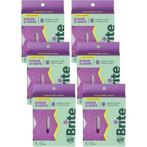 Brite by Scotch-Brite Scrub & Wipe Scrubber, 6 Pack of Scrubbers