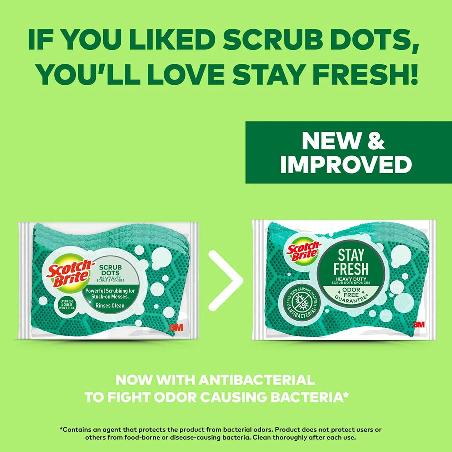 image:imageScotchBrite Scrub Dots Heavy Duty Scrub Sponge 3 Scrub Sponges Pack of 21 Count Pack of 2