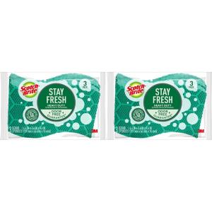 Scotch-Brite Scrub Dots Heavy Duty Scrub Sponge, 3 Scrub Sponges (Pack of 2)(1 Count (Pack of 2))