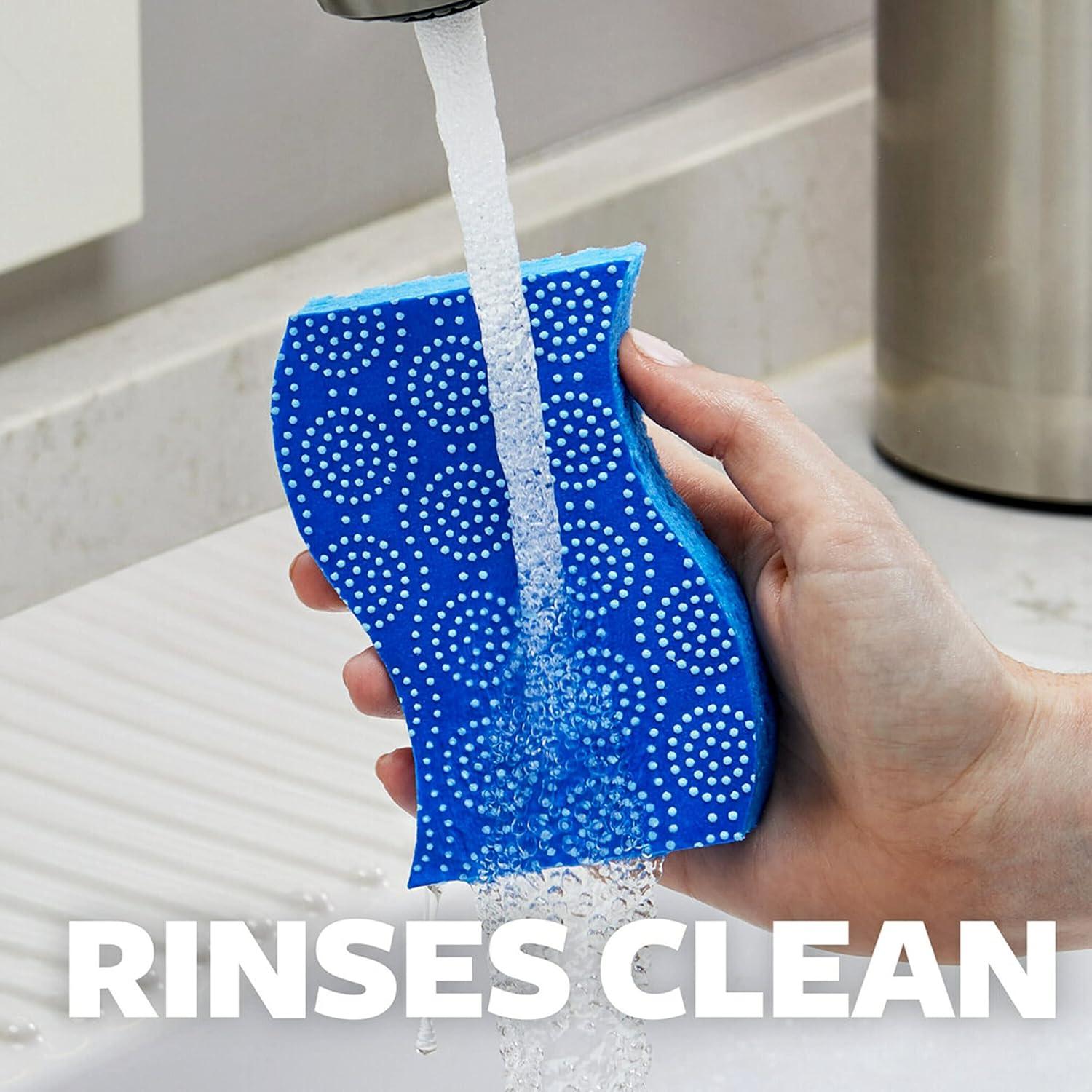 image:imageScotchBrite Scrub Dots NonScratch Scrub Sponge Rinses Clean for Washing Dishes and Cleaning Kitchen 3 Scrub Sponges Pack of 23 Sponges Pack of 2