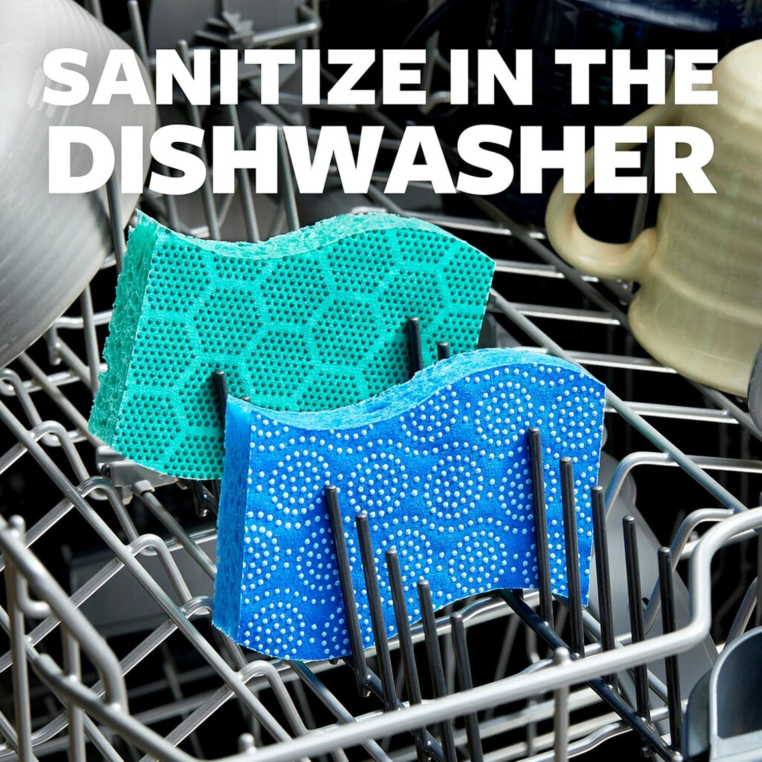 image:imageScotchBrite Scrub Dots NonScratch Scrub Sponge Rinses Clean for Washing Dishes and Cleaning Kitchen 3 Scrub Sponges Pack of 23 Sponges Pack of 2