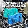 Scotch-Brite Scrub Dots Non-Scratch Scrub Sponge, Rinses Clean, for Washing Dishes and Cleaning Kitchen, 3 Scrub Sponges (Pack of 2)(3 Sponges + Command Storage Bundle)