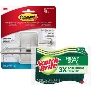 Scotch-Brite Heavy Duty Sponge & Command Storage Bundle