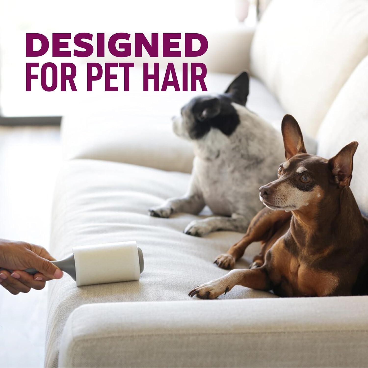 image:imageScotchBrite Pet Hair Pickup Extra Sticky Lint Roller Designed for Removing Fur Fluff on Couches Clothes Dog and Cat Beds amp More 1 Pack 70 EasyTear Adhesive Sheets Total2 Rollers 140 Sheets