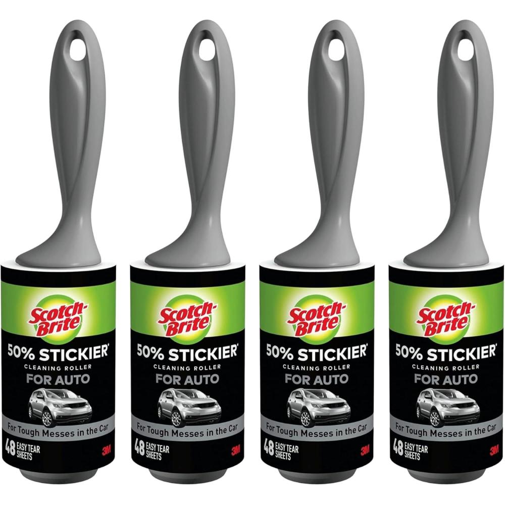 image:imageScotchBrite Everyday Clean Lint Roller Lint Remover for Pet Hair Dark Clothes Furniture and Dusty Surfaces Picks Up Fur amp Fluff in Your Home Car amp Office 5 Pack 475 Adhesive Sheets Total192 Sheets