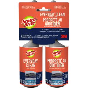 Scotch-Brite Everyday Clean Lint Roller Refills 6 Roller Refills 420 Sheets White(2 Pack (200 Sheets))