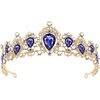 FRCOLOR Tiara Crown for Women,Rhinestone Tree Branch Queen Crowns Wedding Tiaras Crowns Headband (Blue)